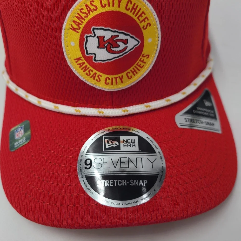 Kansas City Chiefs Hat Snapback New Era 9Seventy‎ Red Yellow Rope NFL Sideline